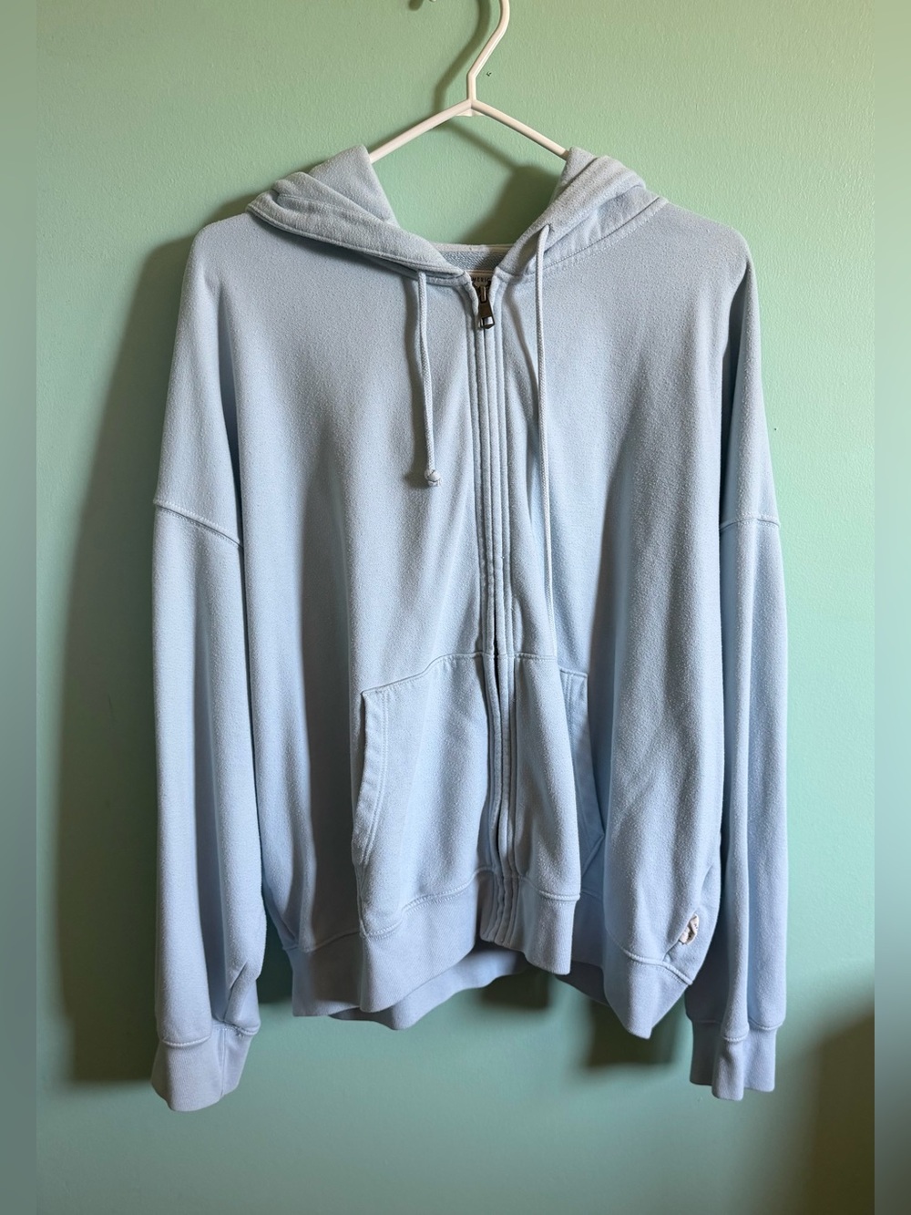 American Eagle Outfitters Light Blue Zip-Up Hoodie